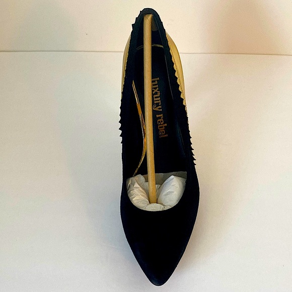 Luxury Rebel “Veronica” Black/Gold Shoe 38.5M - Picture 2 of 3